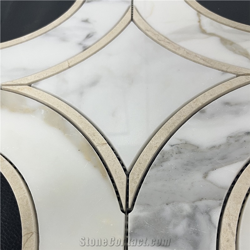 Real Marble Stone Calacatta Gold Mosaic Wall Floor Tiles